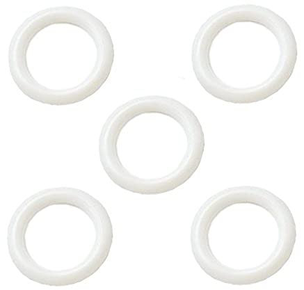 Merriway BH03544 (50 Pcs) White Plastic Curtain Drapery Ring, 15mm (5/8 inch) - Pack of 50 Pieces