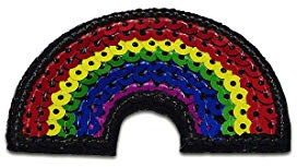 Catch the Patch Regenbogen mit Pailletten - (Größe: 6,8 x 4,1 cm) – Patches, Bügelbilder, Aufbügler – zum Aufbügeln oder Aufnähen – Ideal für Kleidung, Rucksäcke