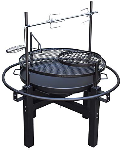 KCT Outdoor BBQ Grill and Rotisserie with Tool Set - Freestanding Firepit Bowl