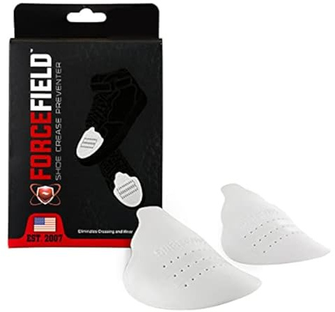 Forcefield Crease Preventers för sneakers, skor och stövlar – anti-veck skoskydd, mjukt skum med självhäftande remsor, håller formen och förhindrar slitage – storlek S (UK 6–9)