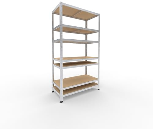 shelfplaza Home 180x100x50cm Schwerlastregal verzinkt mit 7 Böden x 125kg | Kellerregal · Lagerregal · Metallregal · Regale für Kellerraum · Steckregal · Abstellraum Regal