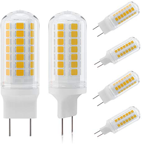 DiCUNO G8 LED Bulb 4W Flat Base, 40W Halogen Equivalent, 450LM, Warm White 3000K, Non-dimmable Bi-Pin Replacement Bulb for Under Counter, Under-Cabinet Light and Puck Light, 6-Pack