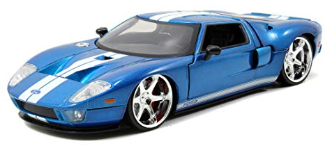 Jada Toys Fast & Furious 2005 Ford GT, Auto, Tuning-Modell im Maßstab 1:24, zu öffnende Türen, Motorhaube und Kofferraum, blau