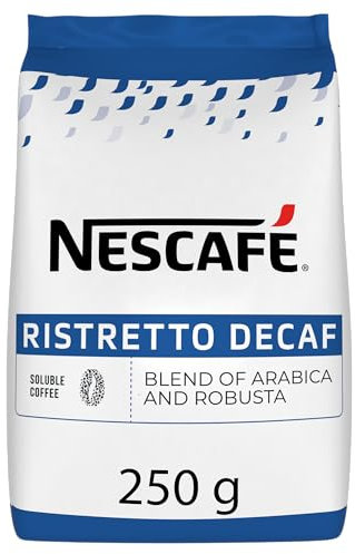 NESCAFÉ Ristretto Décaféiné - Café Soluble Décaféiné - Mélange d'Arabica et Robusta - Préparation Instantanée - Café en Poudre - Approvisionnement 100% plus Responsable - Sachet De 250g