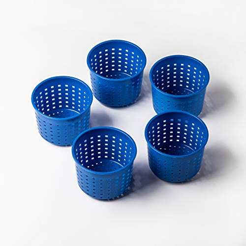 Hozprom Cheese Molds Manufacturer 5pcs Blue Geometric Plastic Cheese Molds for Soft & Semi-Hard Cheese Making, 0.3L/0.6lbs Each, Dishwasher & Microwave Safe