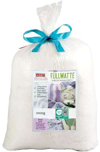 AMF Life Füllwatte, waschbar bis 95 Grad, zertifizierte Qualität, 1000g