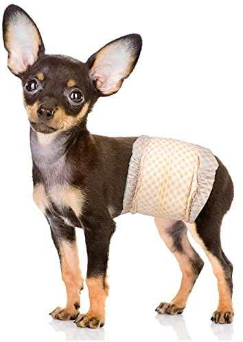 Pet Soft Disposable Male Dog Wraps - Dog Diapers for Male Dogs, Puppy Diapers with Wetness Indicator 48 Counts XSmall