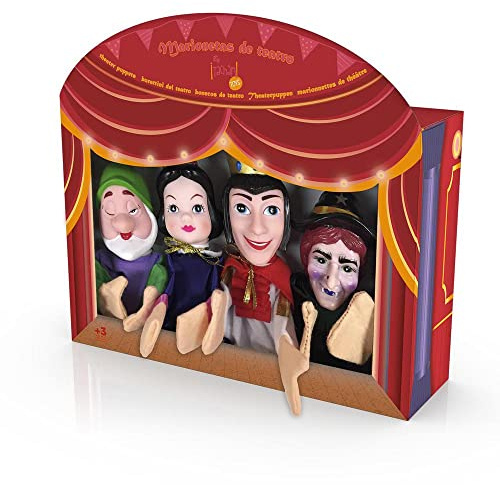 TACHAN - Set di 4 burattini per bambini di Biancaneve - Set di burattini a mano - Include 4 personaggi di racconti per bambini - Dimensioni pupazzo 30 cm (CPA Toy Group 749T00539)
