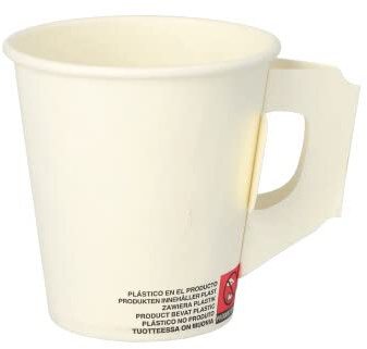 PAPSTAR 2000 Pappbecher mit Henkel, 0,18 l Ø 7,3 cm · 7,8 cm Weiss Kaffee Glühweinbecher
