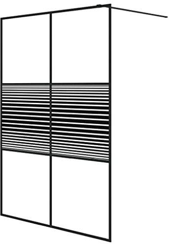vidaXL duschvägg för duschar svart 140 x 195 cm härdat glas klart