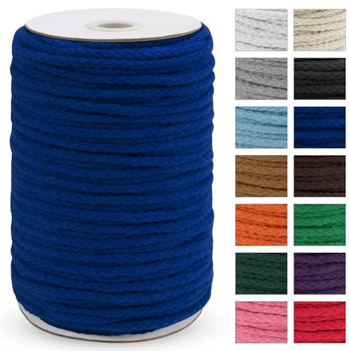 Uiopa Makramee Garn 5mm x 90m, Baumwollkordel Baumwollseil Natürlicher Baumwollschnur, Makramee Garn Geflochten für Pflanzenaufhänger, Wandbehang, Traumfänger, Garten, DIY-Projekte