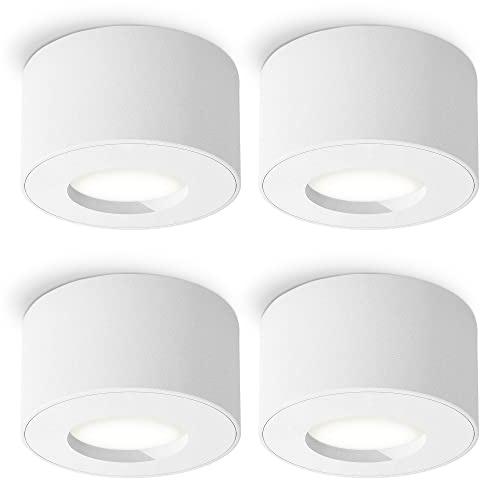 SSC-LUXon 4x CELI-1 Aufbaustrahler Bad Außen IP44 LED fourSTEP Dimmen ohne Dimmer - Badspot 4W neutralweiß breiter Abstrahlwinkel