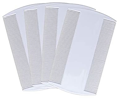 Peigne à Poux et Puces - 4 Pièces à Dents Fines Double Face en Plastique pour Enfants, Adultes et Animaux de Compagnie