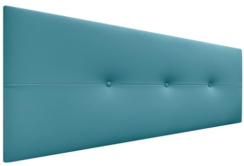 DHOME - Testiera rivestita in similpelle o tessuto Aqualine Pro, testiere rivestite per letto (similpelle turchese, 160 cm (letto 150/160 cm))