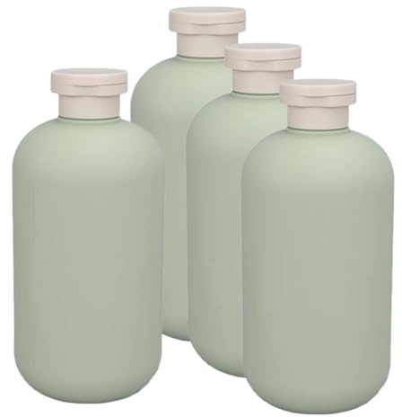 Beaupretty 4pcs Shampoo Squeeze Bottles Plastic Travel Bottles Squeeze with Flip Cap Shampoo Conditioner 500ml