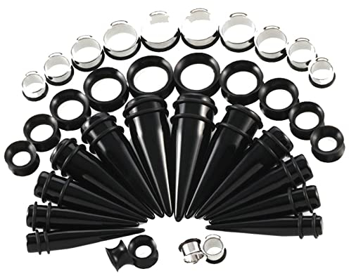 Bcughia Tunnel 10-20mm Acryl Ohr Tunnel Herren Kegel und Reifen Tunnel Set, 36 Stück