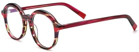 Glasögonbågar Acetate Glasögonbågar Snygga runda glasögonbågar med klara linser Glasögonbågar Ultralätta glasögon Lätt att bära Ultralätt vikt