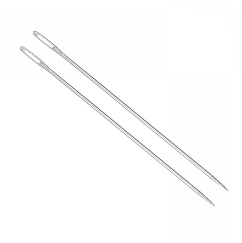 Unifizz Aghi da cucito lunghi dritti in acciaio inox, 10 cm, con occhio grande, per ricamo, perline, per fai da te, 40 pezzi