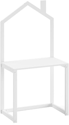 AltoBuy ARKAN - Bureau Cabane en Pin Massif Laqué Blanc
