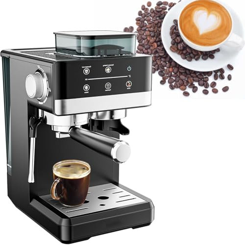 ZyKnaurral Hot and Cold Dual Extraction Coffee Machine, Espresso Machine, 1350w Semi-Automatic Coffee Machine with Milk Foam, 1.8l Water Tank, Removable Stainless Steel Drip Grille