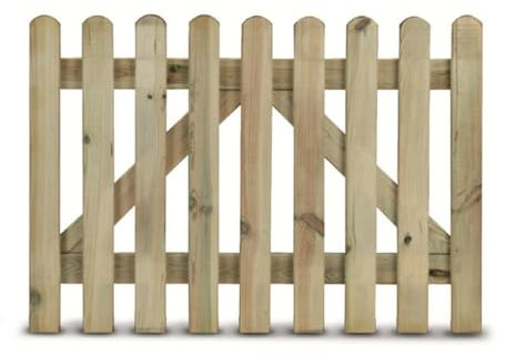 Cancello in Legno per Esterno 100x100 cm – Modello Diritto Ermes, Trattato in Autoclave, Naturale, FSC – Premontato, Ideale per Giardini, Recinzioni e Aree di Privacy