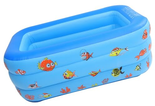 TOYANDONA Aufblasbarer Kinderpool Blau PVC Mehrschichtig Wassermatratze Planschbecken Für Eltern-Junge Mädchen-Spiel Und Spielerisches Schwimmen Drinnen Und Draußen