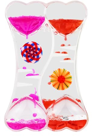 Litinliv Sablier Liquide à Hhuile, Minuterie Liquide Colorée, Jouet Apaisant, Minuteur Sensoriel Liquide, Jouet Sensoriel, Bouteille Sensorielle, Sabliers Liquide Pour Activité, Détente, Apaisant (A1)