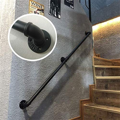 Ringhiera di sicurezza in metallo nero per scale, regolabile, per interni ed esterni, resistente, 540 cm, design moderno per casa e giardino