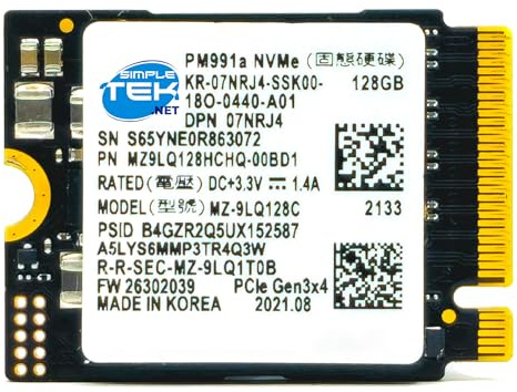 SIMPLETEK - SSD interno M.2 2230 128GB NVMe PCIe 3.0 x4 ad alte prestazioni con tecnologia HMB e memoria TLC per laptop compatti (Ricondizionato)