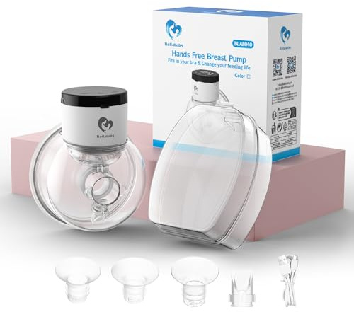 Bellababy Tiralatte Elettrico Indossabile Mani Libere, Display LCD Touchscreen, 4 Modalità e 9 Livelli, Flange da 24 mm, Inserto da 17mm, 19mm e 21mm,1 Pezzo