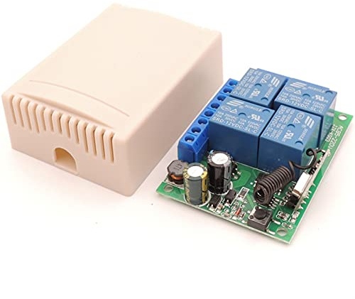 Kit de apertura de portones, AC 10 Amp 220 0W 4CH 433M Controlador de control remoto HZ RF RF Relé inalámbrico Controlador de receptor for garaje Door DIRIGIÓ Bulbo(1RC)