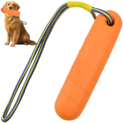 ASOUUNLD Hundespielzeug Wasserspielzeug Schwimmend Eva Apportier Spielzeug 22cm Schwimmspielzeug Mit Nylon Seil für Mittelgroße und Große Hunde Interaktives Schwimmtraining Im Pool See und Strand