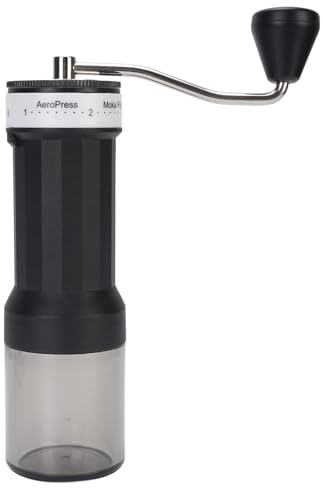 Macinacaffè manuale Macinacaffè a manovella 40 impostazioni regolabili Leggero portatile per campeggio Viaggi Ufficio Materiale ABS 2,4x8,0 pollici (Nera)