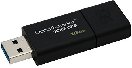 Kingston DataTraveler 100 G3-DT100G3/16GB USB 3.0, PenDrive, 16 GB, 1 Pezzo, Nero