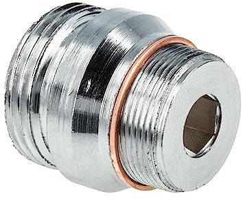 tecuro - Aufnahmeadapter Übergangsstück für Armaturenausläufe, inkl. Kupferdichtring, M22 x1 auf 3/4 AG, Messing, hochglanzverchromt - 4699114