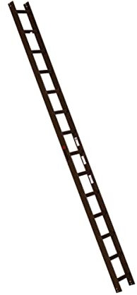 Euroline Alu-Dachauflegeleiter für Kaminkehrer braun 1x14-Sprossen-Länge 3,95 m 3230114