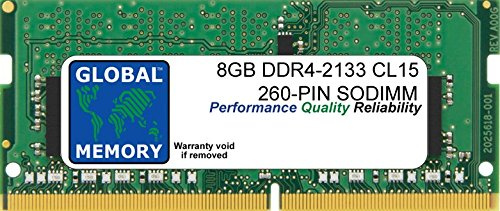 GLOBAL MEMORY 8GB DDR4 2133MHz PC4-17000 260-PIN SODIMM Memoria RAM para Ordenador PORTÁTILES/NOTEBOOKS