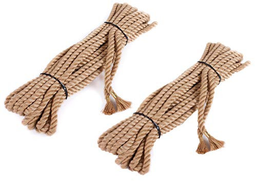 Roluck 2X 10M Bondageseil Set Weich SM Fesselset Spielzeug für Paare Fesselspiele Hanfoptik (Braun)