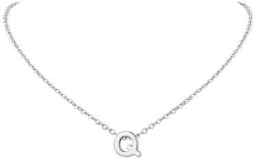 FindChic Collar Letra Inicial Mujer Acero Inoxidable Colgante Letra Q Cadena Plateada Ajustable 41+5 cm Regalos Originales para Mamá Pareja Amigos durante Navidad Cumpleaños o Aniversarios