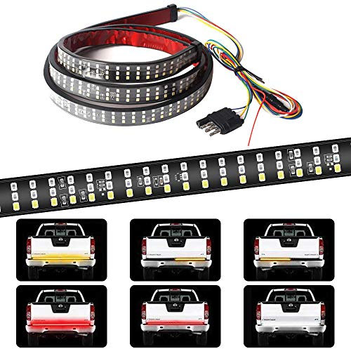 Teguangmei Barra de Luz LED Para Portón Trasero 150cm/60'' 432LED Luz tTasera LED Rojo/Blanca/Ámbar Impermeable Usada Para Coche Camión SUV Luz Trasera Señal de Giro Luz de Freno de Marcha Atrás 12V