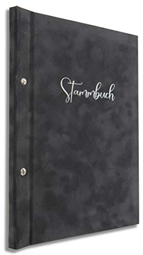 A4 Stammbuch Liran Grau Familienstammbuch Trauung Hochzeit incl. 11 Prospekthüllen