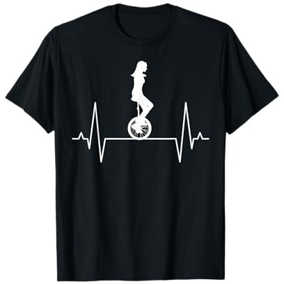 Einrad Einradfahrerin Damen Mädchen Geschenk Herzschlag T-Shirt