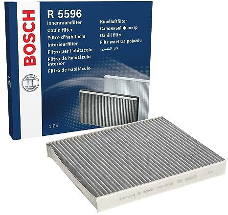 Bosch R5596 Filtro de Habitáculo de Carbón Activo - Filtro de Repuesto Contra Olores Desagradables, Polen y Polvo, Para un Aire más Limpio en el Vehículo