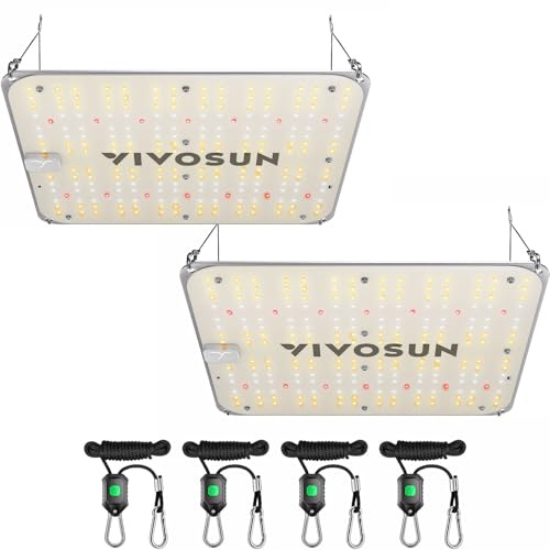 VIVOSUN Grow Lamp 100 W Full Spectrum Plant Lamp with Samsung Diodes Grow Light for Indoor Plants Seedling Vegetative and Flower in 60 x 60 cm, 90 x 90 cm Grow Tent, Greenhouse VS1000E Pack of 2