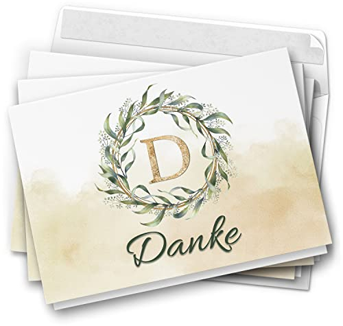 10 Dankeskarten Klappkarten Konfirmation Kommunion Taufe Kirchlich mit Umschlägen Motiv Danke Kranz edel Jungen Mädchen