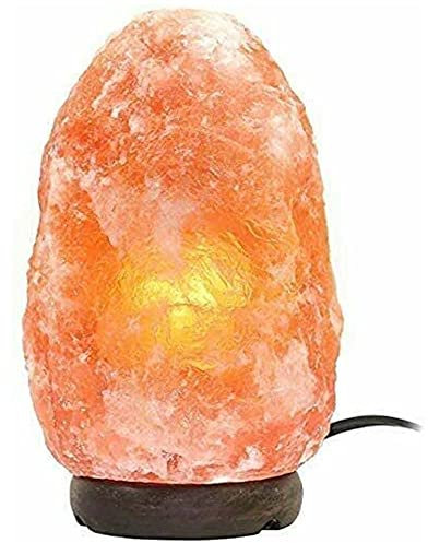 100 Percent Natural Pure Himalayan 1kg Salt Lamp Healing Ionizing Pink Crystal Rock Hand Crafted Air Purifier Home Decor, USB LED Night Light & Gifts Wooden Base Fine Quality Home Decoration