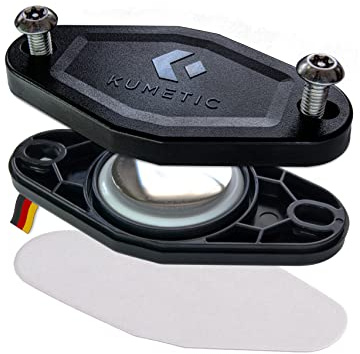 KUMETIC TagSafe Gen2 - universal Gehäuse zum kleben (3M). Passend für Airtag. Super Robust - Diebstahlschutz für Scooter, Motorrad, Wohnwagen, Anhänger, Bike, Ausrüstung. Made in Germany.