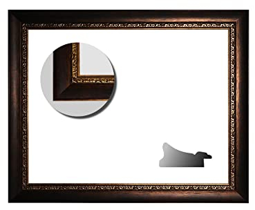 Barockrahmen braun mit verzierter Kante, Serie 370 - Zuschnitt, 60 x 80 cm