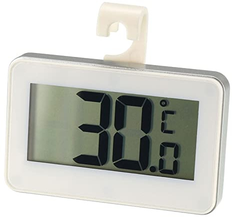 YOKIVE Refrigerator Digital Thermometer, -20-60C Indoor Freezer Hanging Monitor Temperature Gauge, Great for Home, Kitchen, Room(White, 70x45mm)