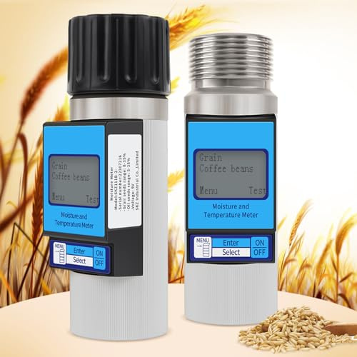 IMOSEI Digital Grain Moisture Meter, Multi-Language Grain Humidity Tester with Backlight Display, Oil Seed Hygrometer, Humidity Analyzer, Measuring Range 8‑35%, for 37 Kinds of Grain